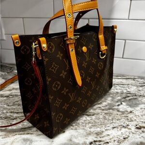 Louis Vuitton Dark Brown and Tan Monogram Tote